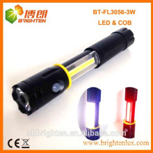 Hot selling Magnetic extending 3W 250LM COB LED FLASHLIGHT 4XAAA Battery Type Torch